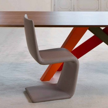 Moderner Stuhl von Bonaldo Venere mit Lederbezug aus Italien