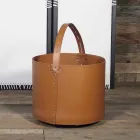 Brennholztasche aus Milo-Leder 100% Made in Italy Viadurini