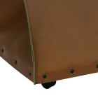 Brennholztasche aus Öko-Leder mit Rollen, hergestellt in Italien – Schnecke Viadurini