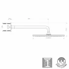 Bossini Traumduschkopf elegante Chrom mit Einstrahlzähler Arm Viadurini