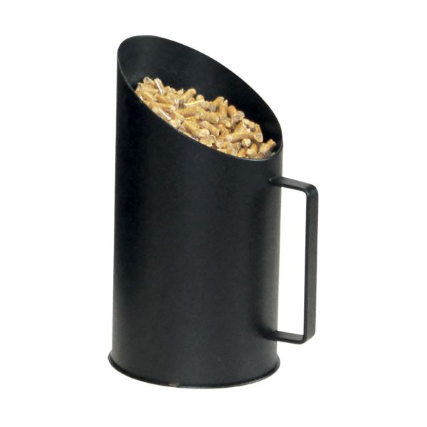 Krug zum dosieren von pellets mit metallgriff, hergestellt in italien – jurte