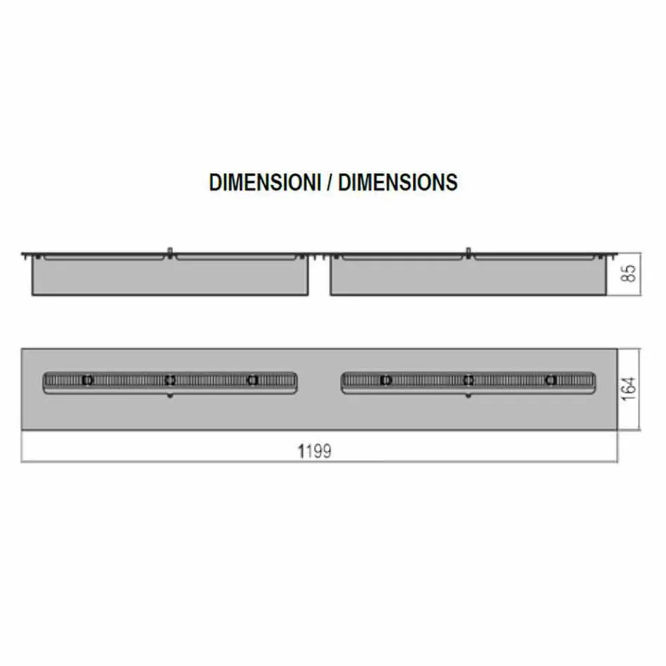Linearer Handbrenner aus Edelstahl für Bioethanol-Kamin - Brandon Viadurini