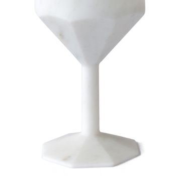 Cocktailglas aus italienischem Luxus Satin Carrara White Marmor - Lab