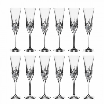 Champagnerflötenglas in ökologischem Kristall verziert 12 Stück - Advent