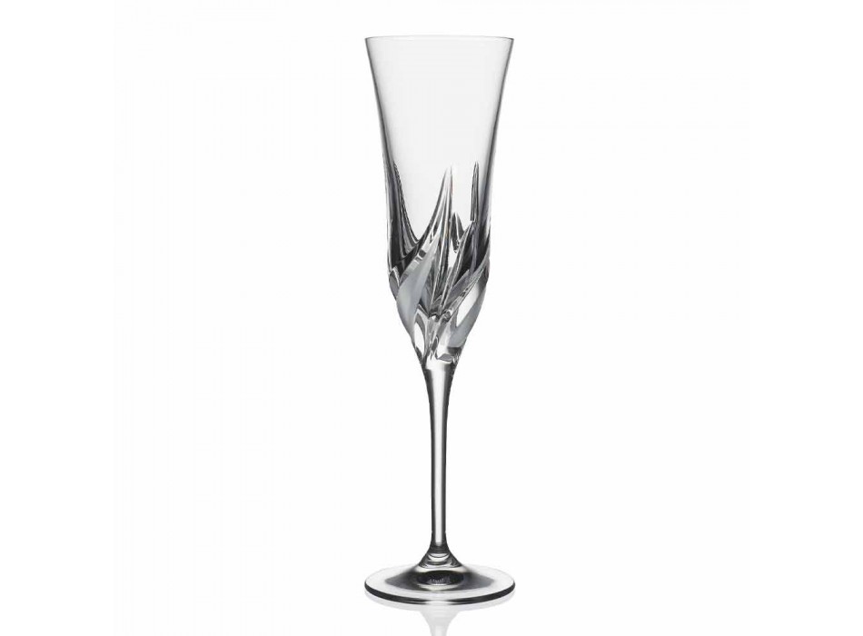 Champagnerflötenglas in ökologischem Kristall verziert 12 Stück - Advent