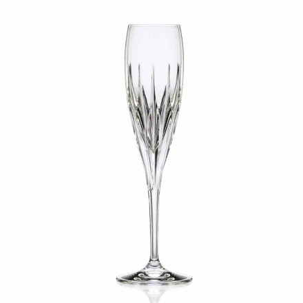 Champagner Weinglasflöte in ökologischem Kristall 12 Stück - Voglia Viadurini