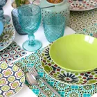 Wein- oder Wasserbecher aus farbigem oder transparentem Glas mit Dekorationen, 12 Stück - Rocca Viadurini