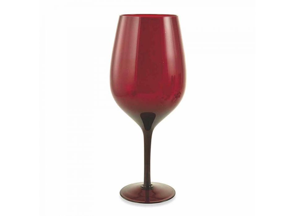 Weiß oder rot gefärbte Weingläser in Glas 3 Varianten 12 Stück - Aperi Viadurini