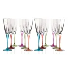 Flötengläser aus farbigem oder transparentem Öko-Kristall 12 Stück - Amalgam Viadurini