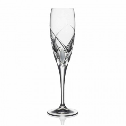 Flötengläser für Champagner-Design in ökologischem Kristall 12 Stück - Montecristo Viadurini
