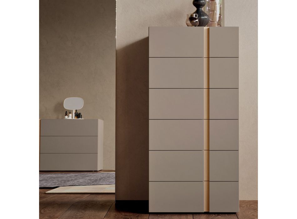 Modernes 5-Elemente-Schlafzimmer Made in Italy Hohe Qualität - Edel Viadurini