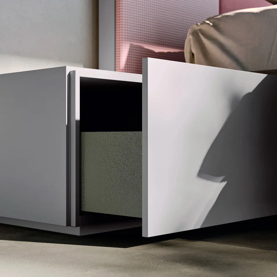 Komplettes Schlafzimmer mit 5 Elementen Made in Italy Hohe Qualität - Quarz Viadurini