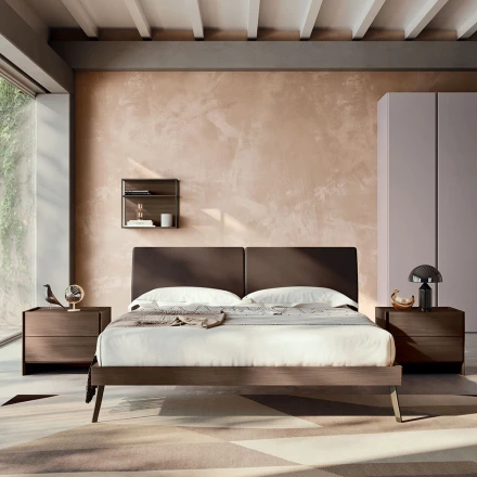 4 Elemente Schlafzimmer mit Doppelbett Made in Italy Luxus - Gamma Viadurini