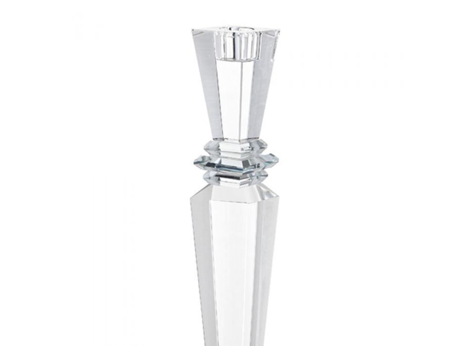 Italienischer Luxus-Design-Kerzenständer aus Edelkristall 2 Höhen - Mercedes Viadurini