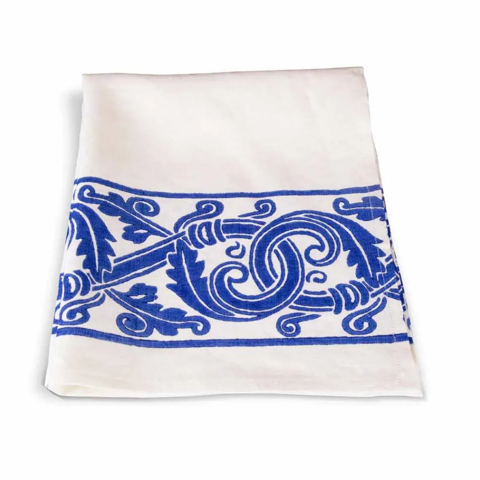 Leinen Leinwand italienischer Handwerkskunst mit handbedrucktem Design - Marken Viadurini