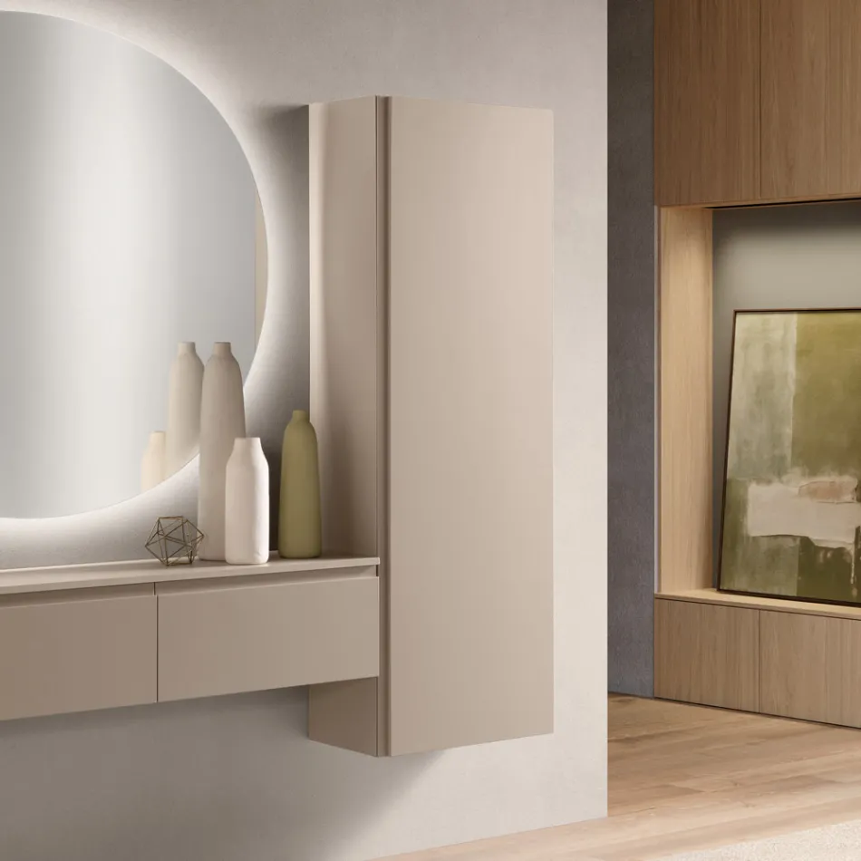 Lackierte Melamin-Garderobe mit MDF-Tür und Innenregal - Lunis Viadurini