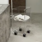 Trolley-Säule aus transparentem Acrylkristall 1 oder 3 Regale - Minervo Viadurini