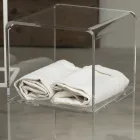 Trolley-Säule aus transparentem Acrylkristall 1 oder 3 Regale - Minervo Viadurini