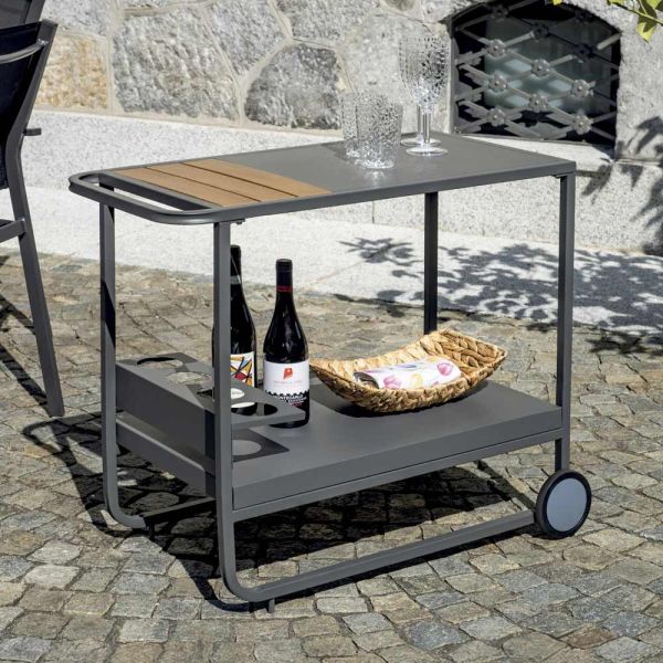 Gartenwagen aus aluminium und kunstharzholz mit rädern - virel
