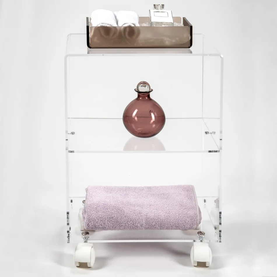 Objektwagen mit Plexiglasrädern, hergestellt in Italien – Rudolf Viadurini