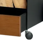 Holzwagen mit Schublade und Rädern, hergestellt in Italien – Alpaka Viadurini