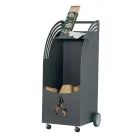 Servierwagen aus Metall und Holz mit Regal und 4 Rädern, hergestellt in Italien – Geco Viadurini