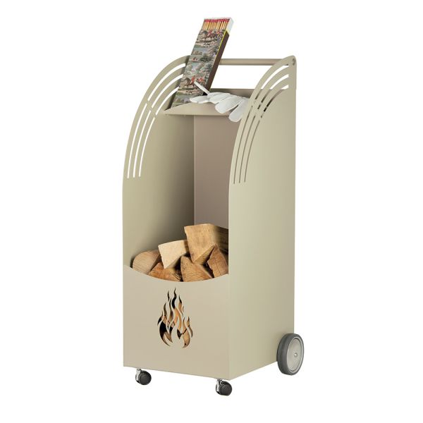 Servierwagen aus metall und holz mit regal und 4 rädern, hergestellt in italien – geco