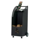 Servierwagen aus Metall und Holz mit Regal und 4 Rädern, hergestellt in Italien – Geco Viadurini