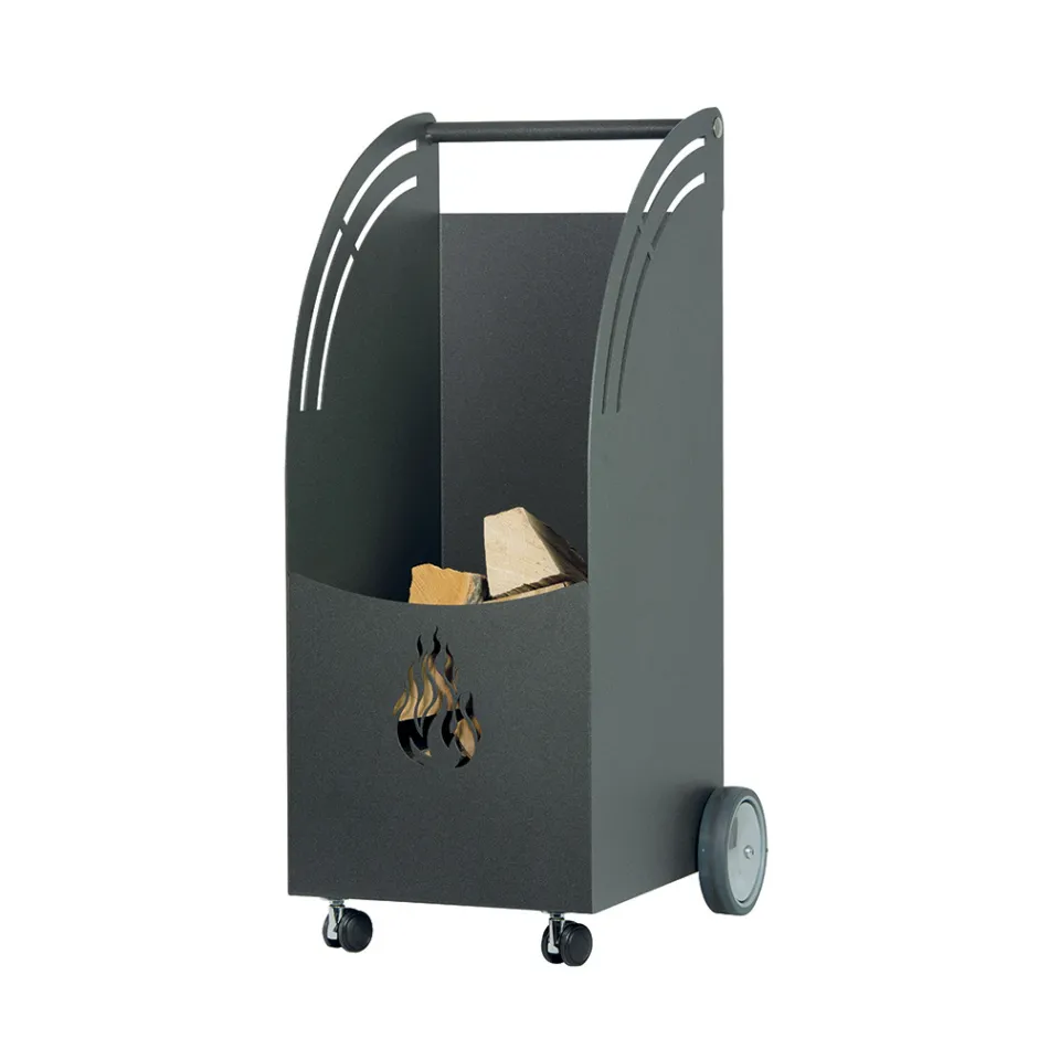 Servierwagen aus Metall und Holz mit 4 Rädern, hergestellt in Italien – Marienkäfer Viadurini