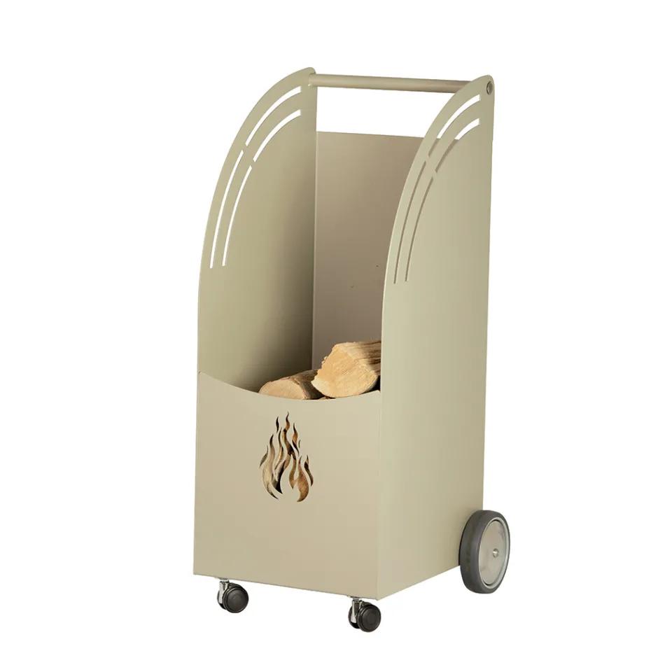 Servierwagen aus Metall und Holz mit 4 Rädern, hergestellt in Italien – Marienkäfer Viadurini