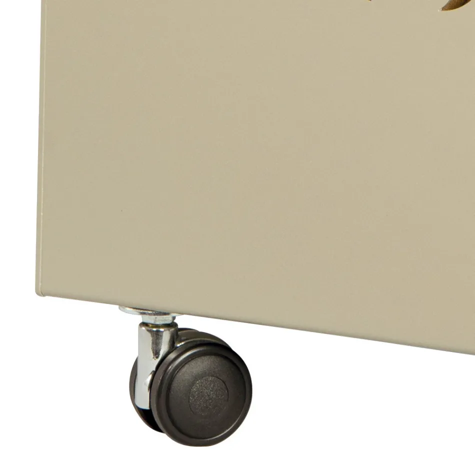 Servierwagen aus Metall und Holz mit 4 Rädern, hergestellt in Italien – Coccinella Viadurini