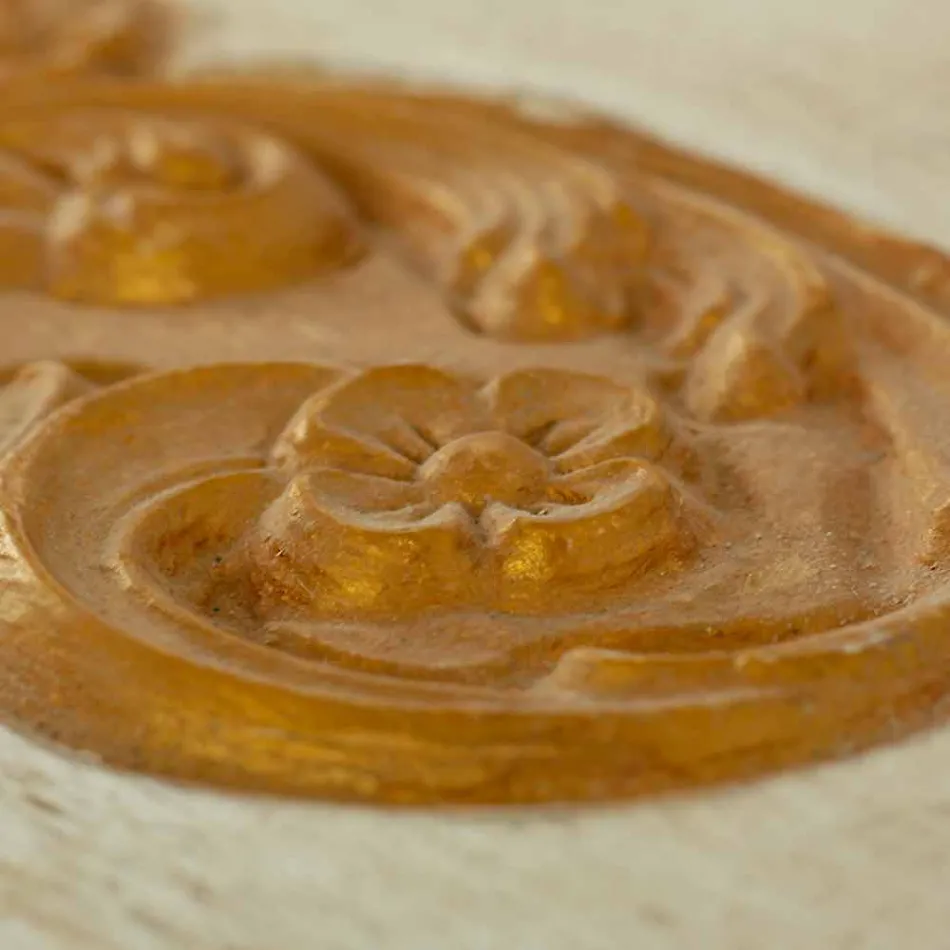 Truhe handgefertigt aus Massivholz mit Goldprofilen Made in Italy - Caio Viadurini