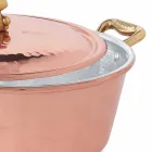 Handverzinnter konischer Ofen Kupferauflauf und Deckel 28 cm - Marialuna Viadurini