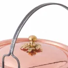 Handverzinnter Kupferauflauf, Deckel und gewölbter Griff 34 cm - Mariagiu Viadurini