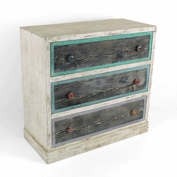 Artisan kommode aus tannenholz mit 3 schubladen made in italy - monkey
