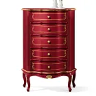 Schlafzimmerkommode mit 5 klassischen Holzschubladen Made in Italy - Leonor Viadurini