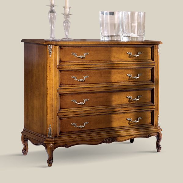 Klassische schlafzimmerkommode mit 4 schubladen made in italy - richard