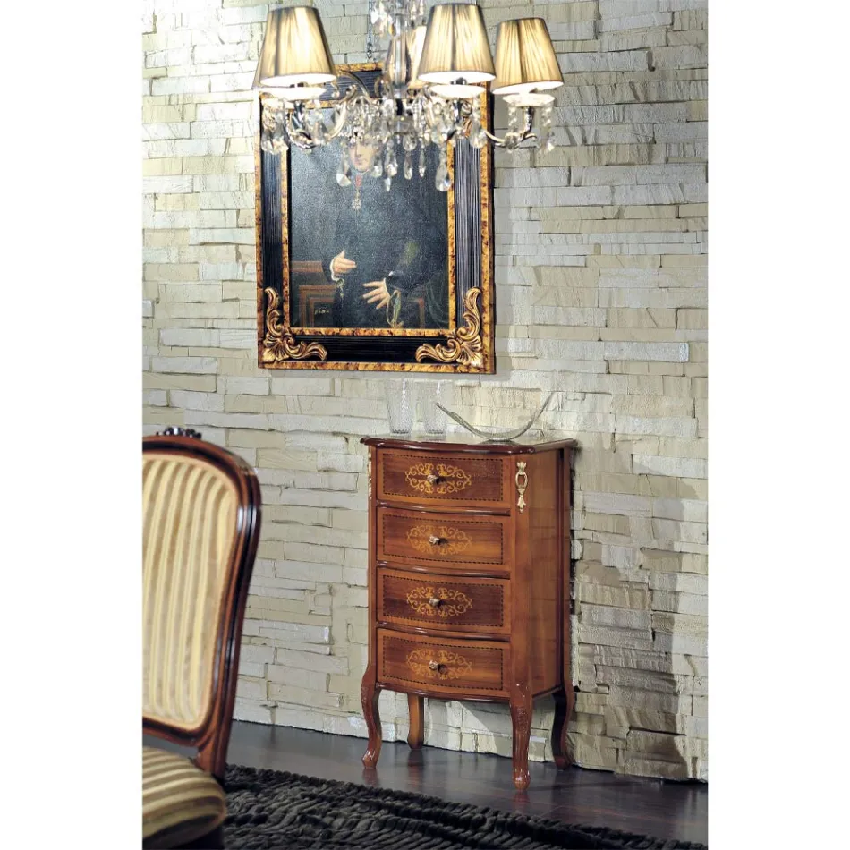 Klassische Kommode aus Walnussholz 4 oder 6 Schubladen Made in Italy - Katerine Viadurini