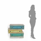 Kommode mit farbigen Schubladen und Keramikknöpfen Made in Italy - Hendriks Viadurini