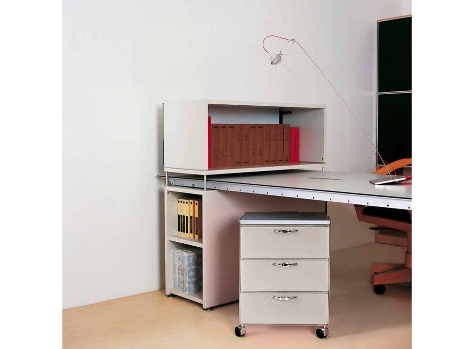 Moderne Kommode mit 3 Schubladen in weißem oder grauem Adam Polypropylen Viadurini