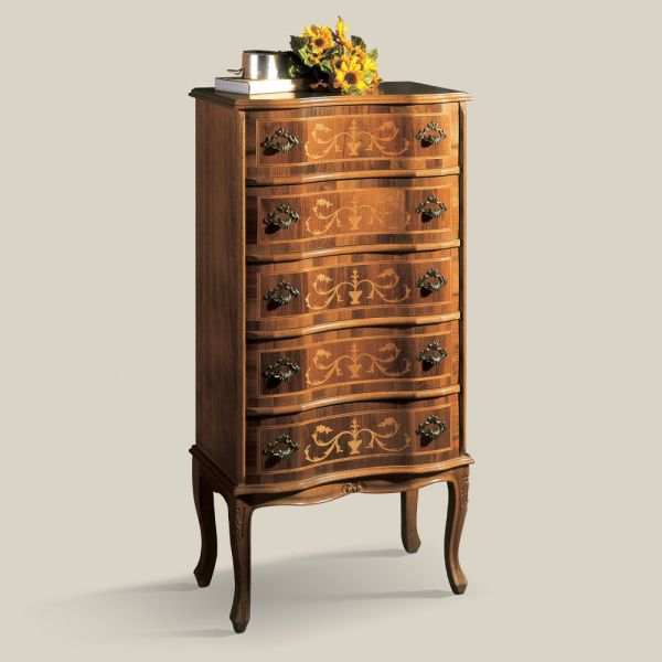 Kommode im klassischen stil aus luxuriösem walnussholz made in italy - elegant