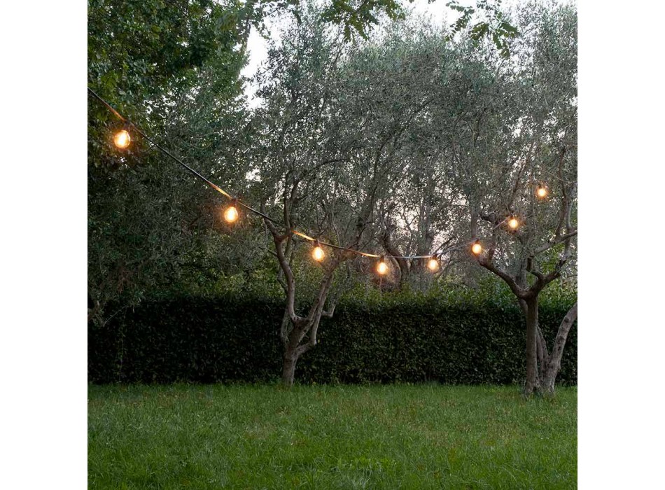 Neopren-Außenkabel mit 8 Lampenfassungen und 2 Haken Made in Italy - Festa
