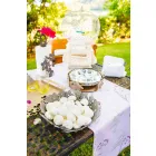 Herzstück mit Blumen aus Schlammeisen, Weiß oder Blau - Marken Viadurini