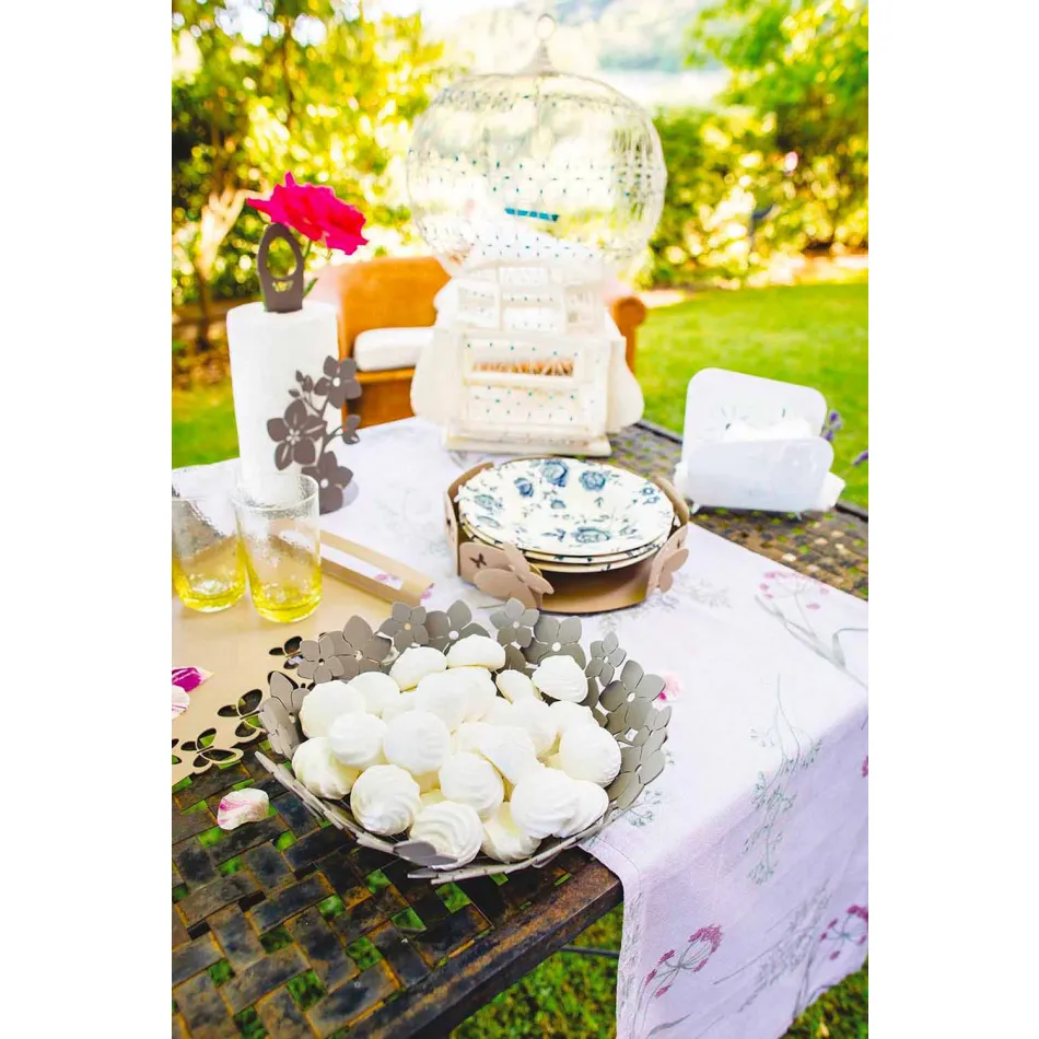 Herzstück mit Blumen aus Schlammeisen, Weiß oder Blau - Marken Viadurini