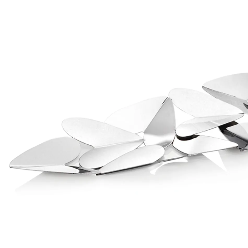 Lineares Herzstück mit silbernen Metallherzen im italienischen Design - Arlan Viadurini