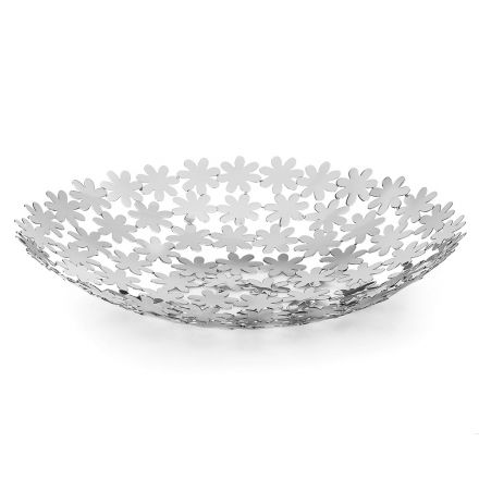 Silbernes Metall rundes Taschen-Leeres Herzstück Luxus-Blumen-Dekoration - Pinko Viadurini