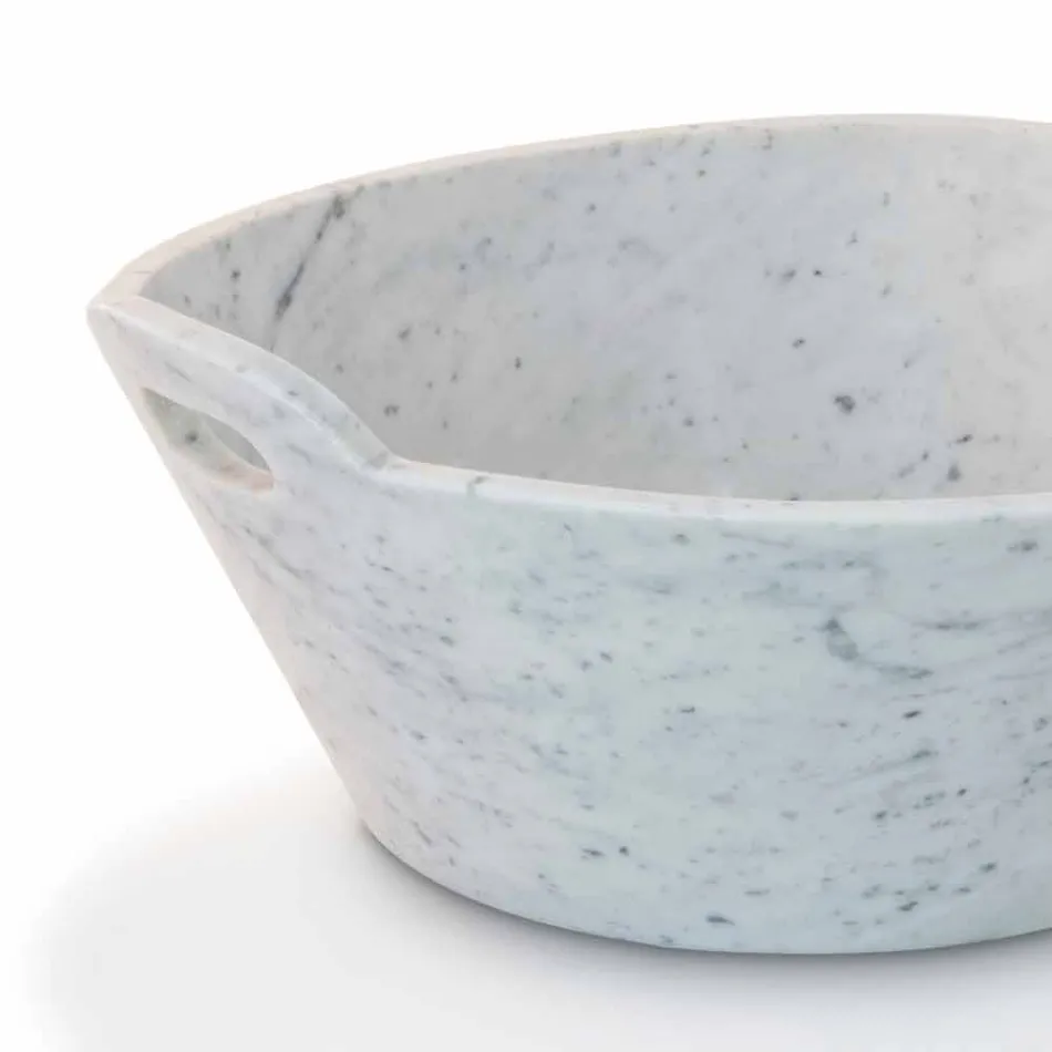 Korb aus weißem Carrara-Marmor des italienischen Luxusdesigns - Tinozzo Viadurini