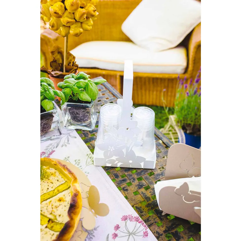 Modernes Design Floral Eisen Cup Holder Korb Made in Italy - Marken Viadurini