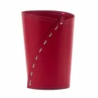 Papierkorb aus Leder für Servus Büro, handgefertigt in Italien Viadurini