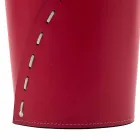 Papierkorb aus Leder für Servus Büro, handgefertigt in Italien Viadurini